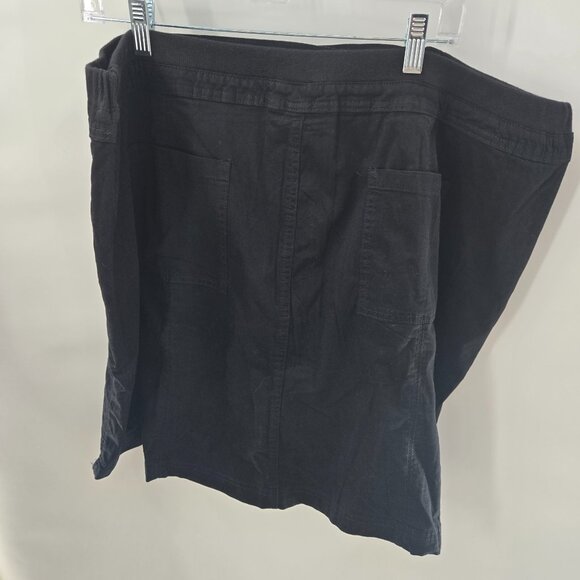 Karen Scott Black Part Elastic Cotton Pockets Skort Size 24 - Picture 2 of 12